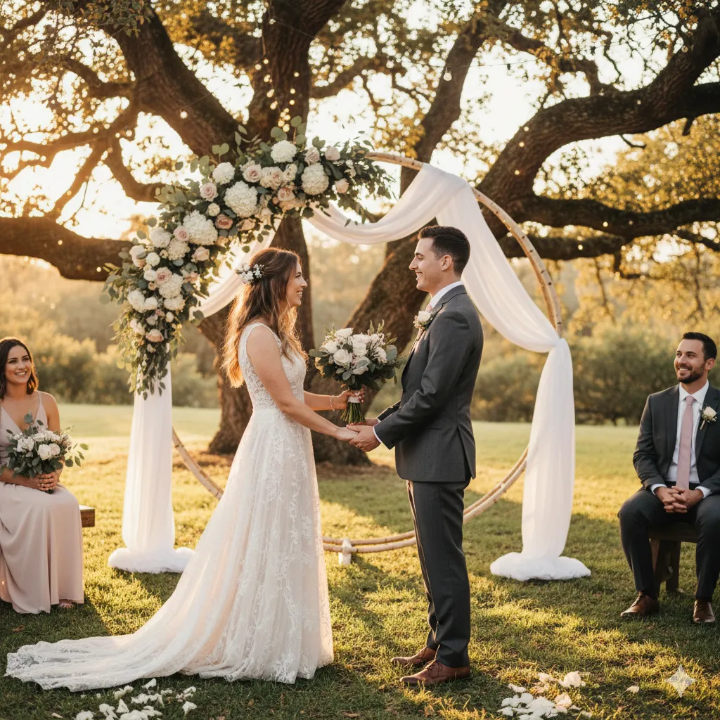 Beautiful intimate wedding ceremony moment