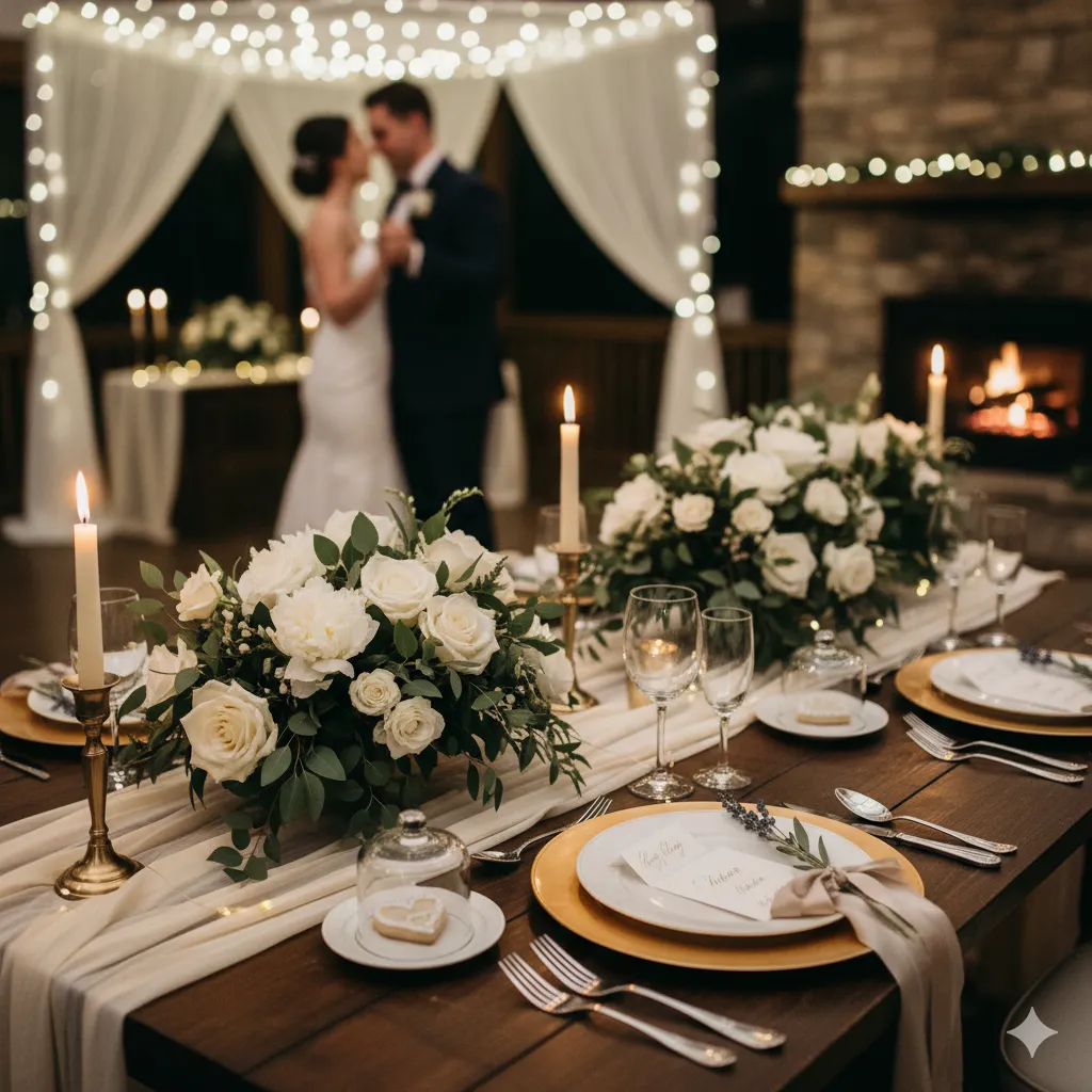 Elegant small wedding celebration details