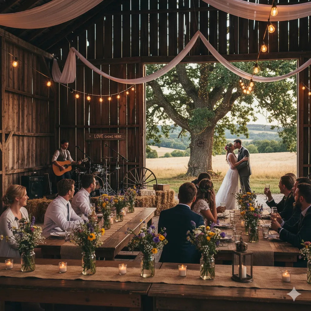 Charming rustic barn wedding celebration