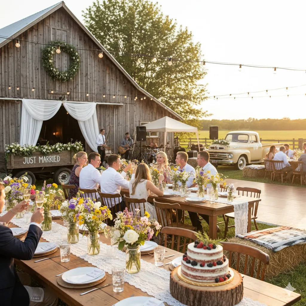 Beautiful farm wedding with rustic charm