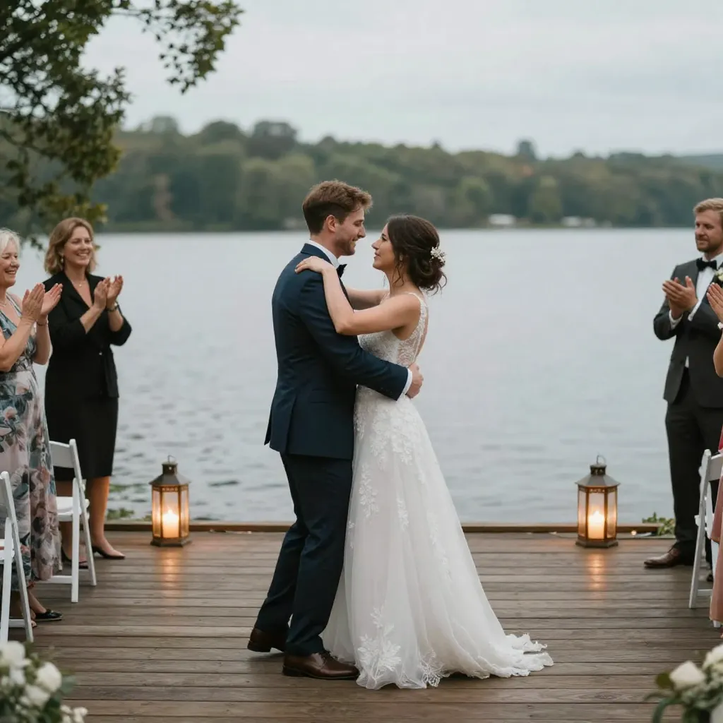 Beautiful lakeside wedding celebration